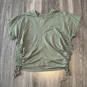 Olive Green Ruched Women's Top